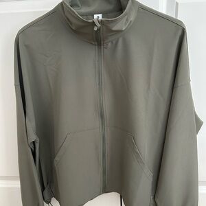 90 Degree By Reflex Women's Olive Green Zip-Up Jacket